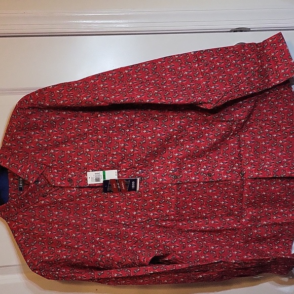 IZOD MEN'S LONG SLEEVE SANTA SHIRT Large - Picture 2 of 8